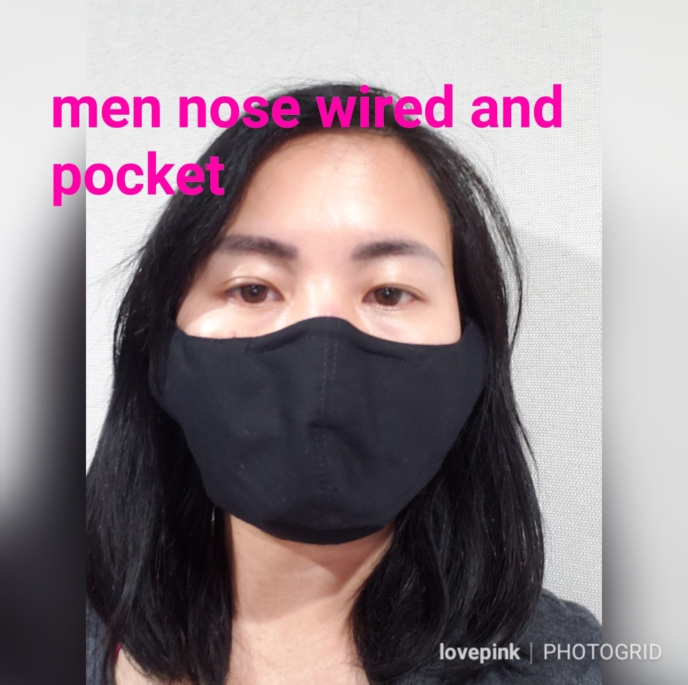 Men mask cotton with pocket and nose wire